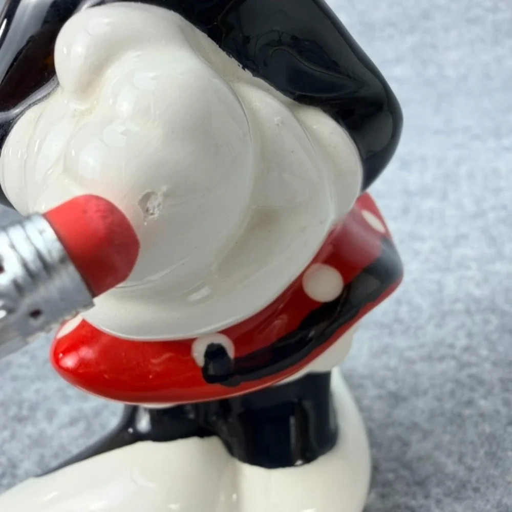 Disney Minnie Mouse Jerry Leigh Ceramic Salt Pepper Shaker Red Polka Dot 6”